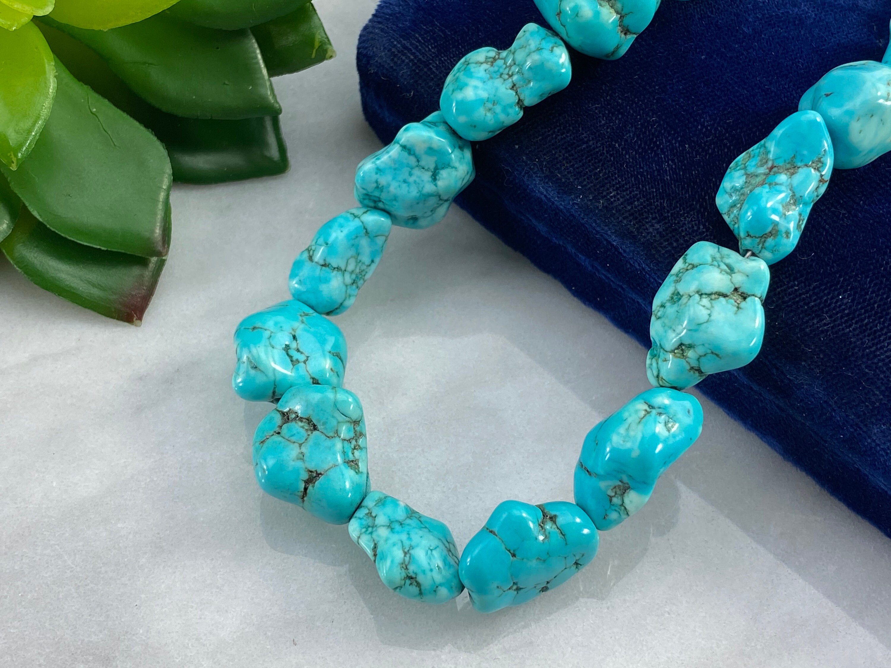 Turquoise nugget deals necklace