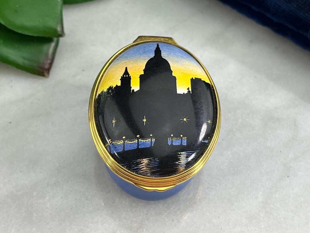 Halcyon Days Enamel Box - St Paul's Cathedral London Silhouette