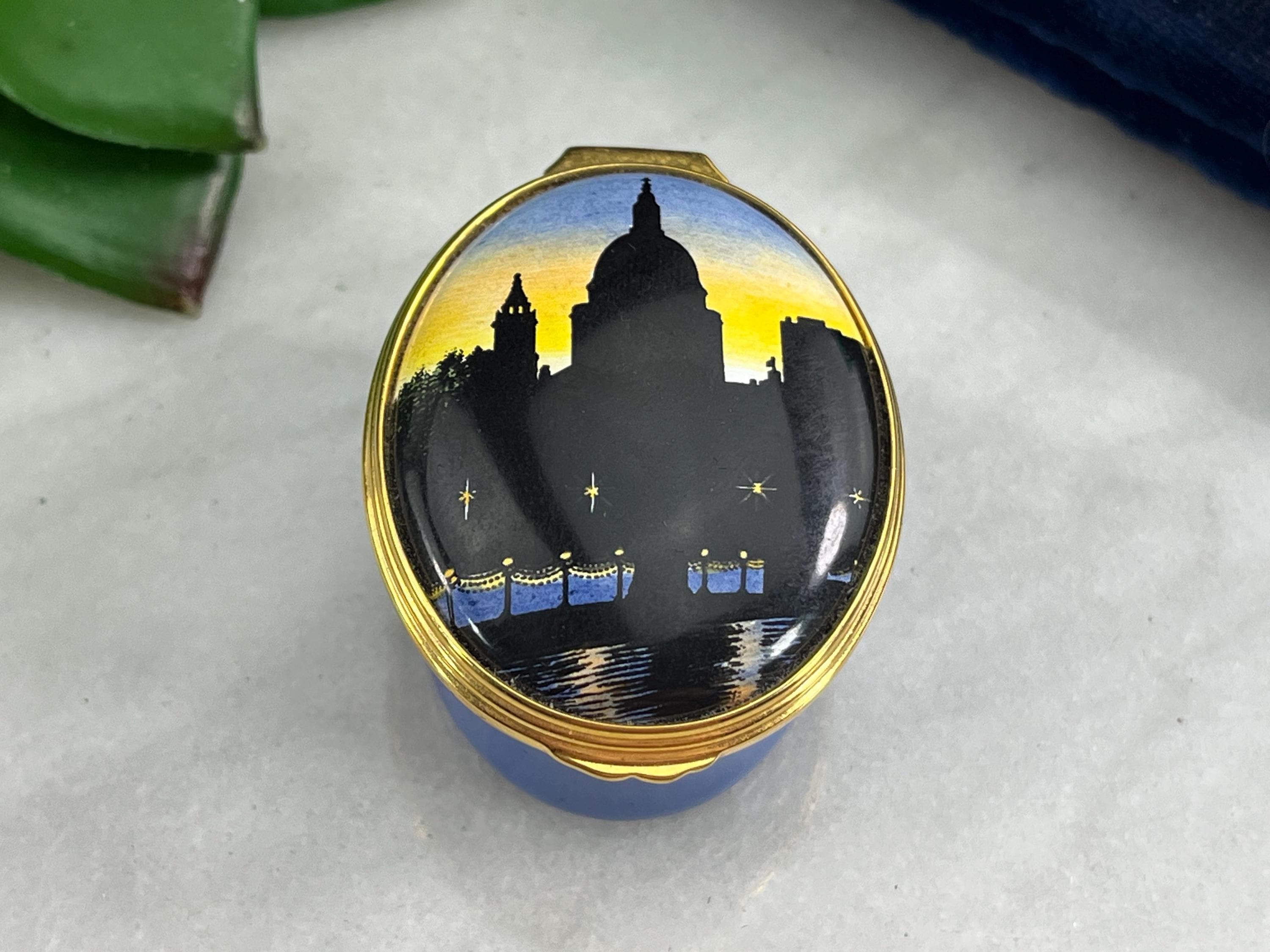 Halcyon Days Enamel Box - St Paul's Cathedral London Silhouette
