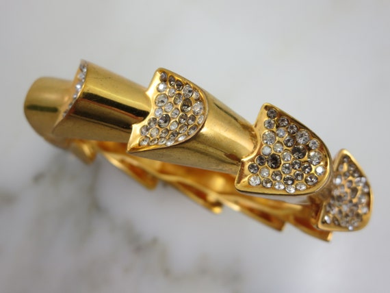 Alexis Bittar Jewelry Gold Art Deco Clamper Brace… - image 1