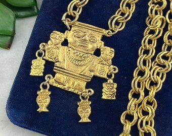 Pre-Columbiaanse stijl kwast ketting - Vintage kostuum sieraden