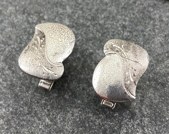 Boutons De Manchette Vintage Argent Sterling - Marque Anson - Modèle Mid Century Modern
