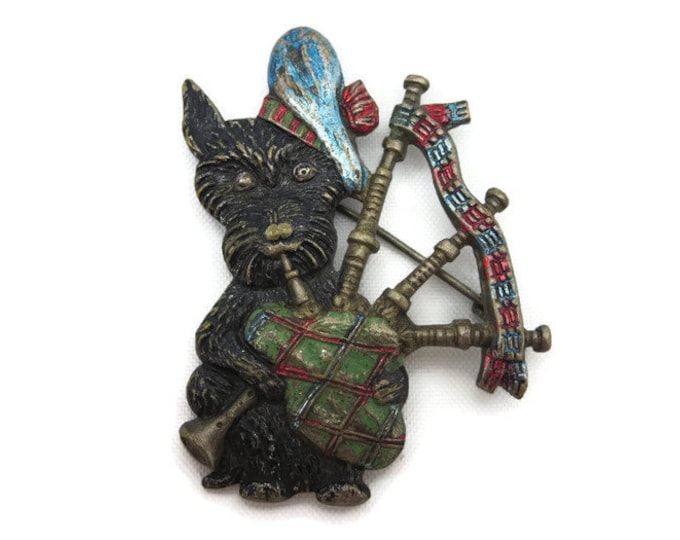 Scotty Dog With Bagpipes Brooch – Handcast Fine Pewter, Lead-Free, Handmade By William Sturt - View #11