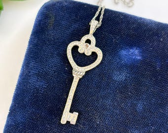 Sterling Silver Skeleton Key Pendant Necklace