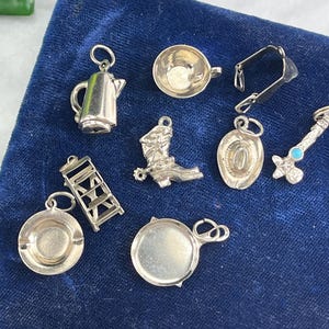 Vintage Bracelet Charm or Pendant - ONE PIECE You Choose, Silver Tone