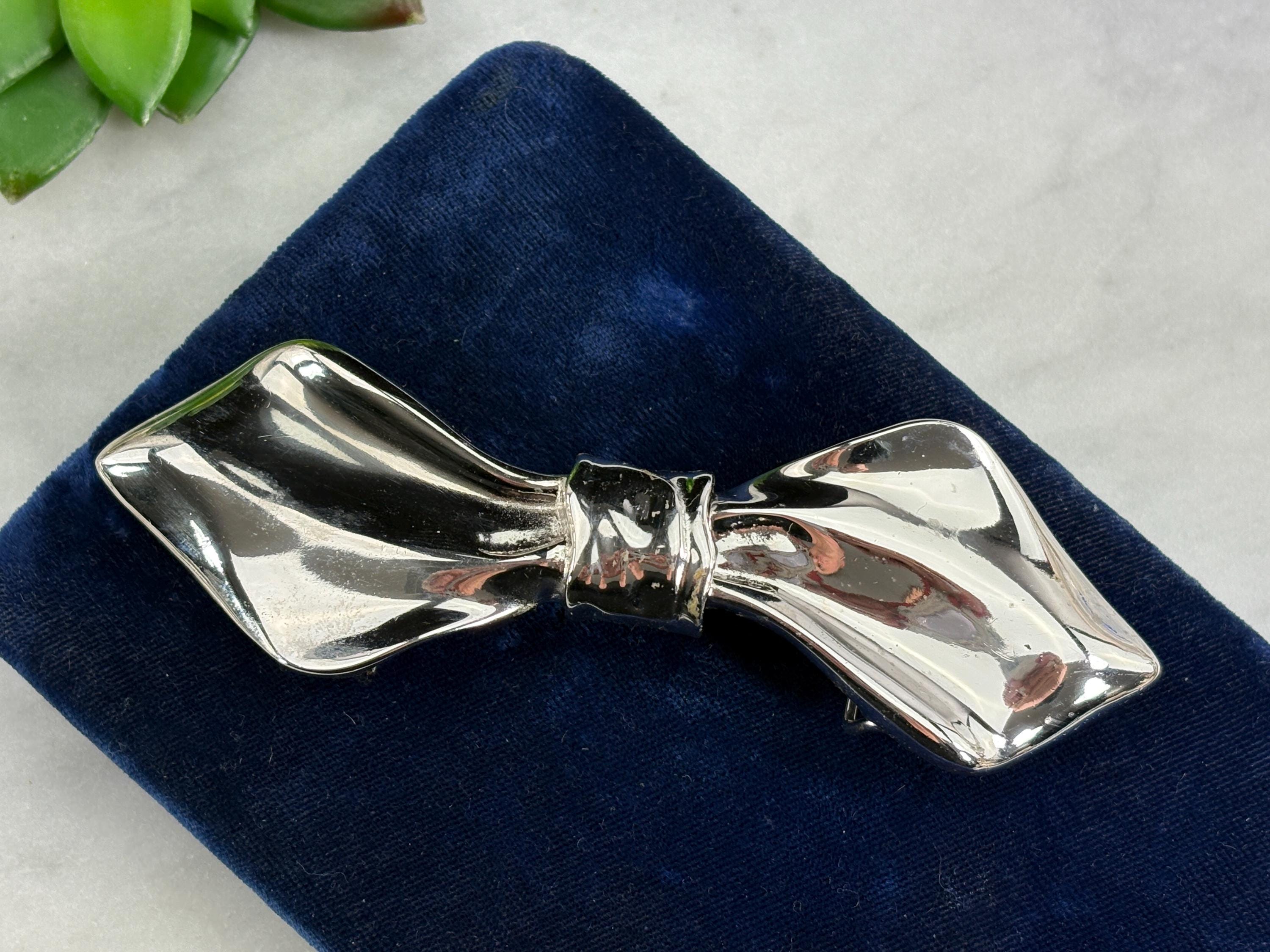 Vintage Silver Tone Bow Belt Buckle - Gay Boyer Costume 