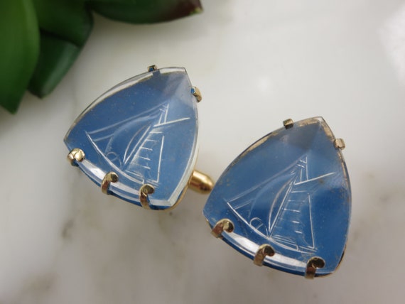 Vintage Cruise Ship Cuff Links signed SWANK