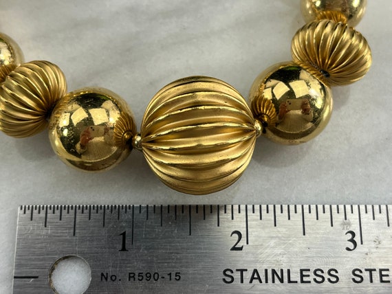 Gold Bead Necklace - Vintage Napier Costume Jewel… - image 4