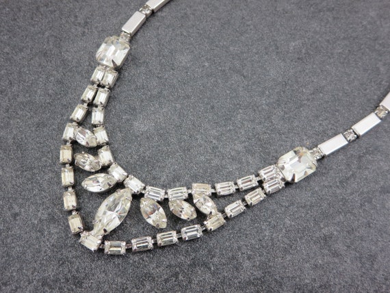 Clear Rhinestone Necklace - Festoon Rhinestone Br… - image 4