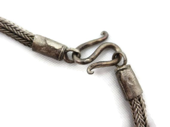 Vintage Tassel Necklace - Tribal Silver Boho Foxt… - image 4