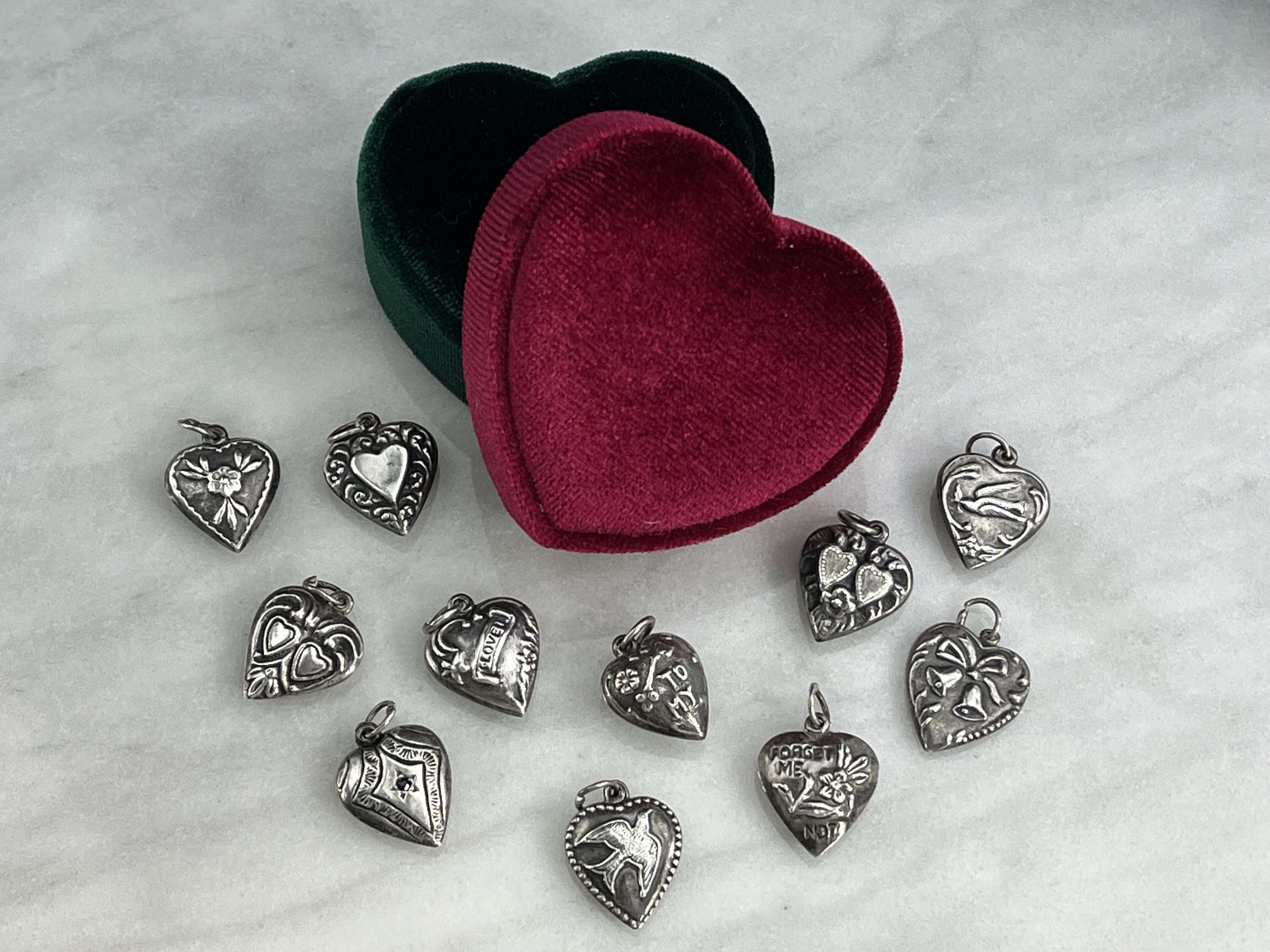 Vintage Silver Puffy Heart Pendant - Etsy Canada