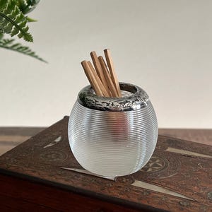 Antique Glass and Sterling Silver Match Striker - Vintage Tobacciana AS IS