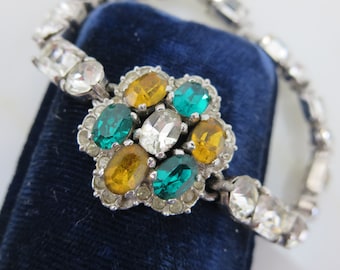 Art Deco Bracelet - Vintage Rhinestone Bridal Jewelry, Costume Jewelry, Baguette Rhinestone