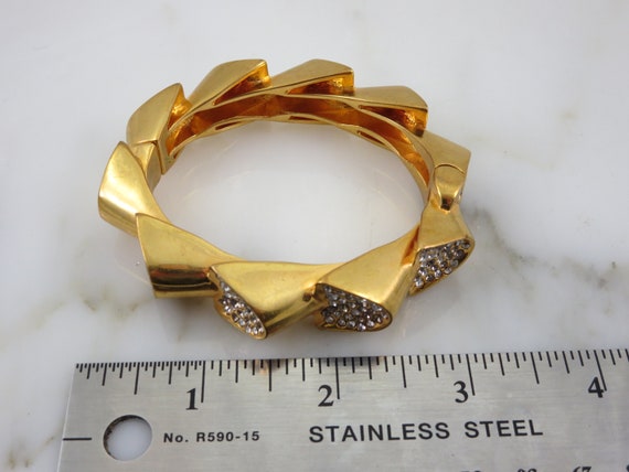 Alexis Bittar Jewelry Gold Art Deco Clamper Brace… - image 2