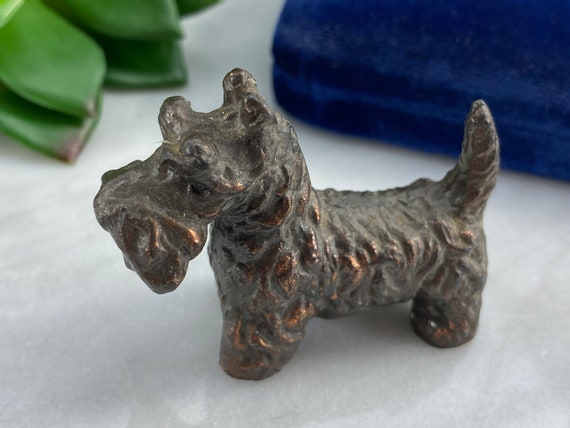 Cast Metal Dog Figurine Scottish Terrier Scottie Dog Copper Etsy