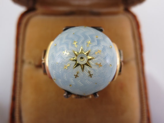 Guilloche Enamel Flip Top Ring Watch - Turler Swis