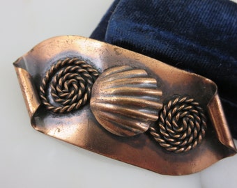 Copper Brooch - Mid Century Modern Jewelry, Lapel Pin