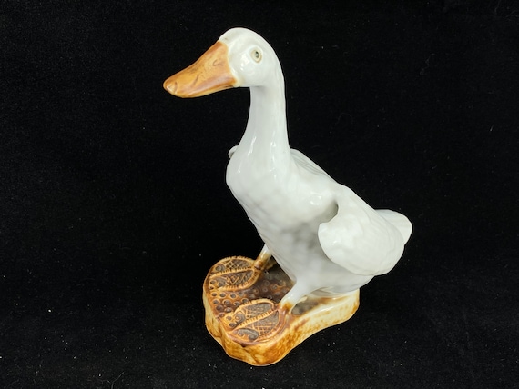 中国製マジョリカガチョウの置物 - 白仕上げの鳥の像 - Etsy 日本