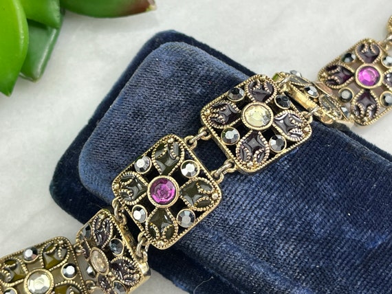 Monet Rhinestone Bracelet - Costume Jewelry Brace… - image 1