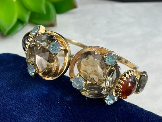 Juliana Rhinestone Clamper Bangle Bracelet - 1950… - image 1