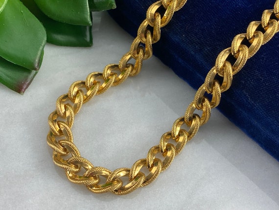 Gold Tone Chain Necklace - Vintage Napier Costume… - image 1