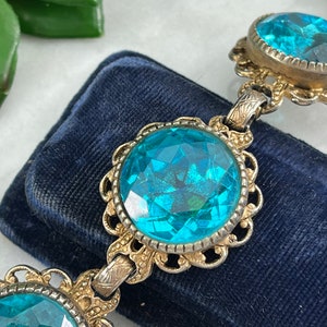 Blue Costume Jewelry Rhinestone Bracelet - Chunky Bracelets for Women
