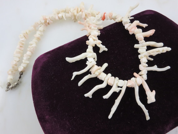 Branch Coral Necklace - Vintage Coral Jewelry, Be… - image 1