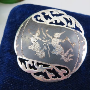 Vintage Siam Sterling Brosche - Vintage Silber Thai Göttin Schmuck