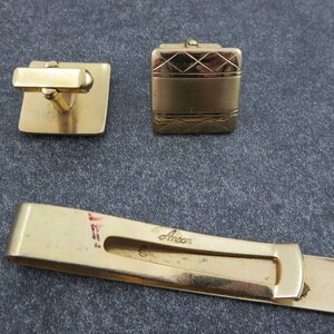 anson tie clip and cufflinks