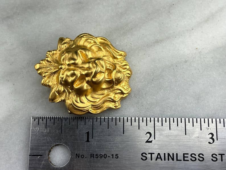 Lion Head Brooch Gold Tone Vintage Costume Jewelry Etsy France