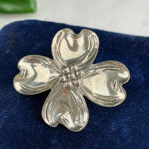 Sterling Silver Dogwood Flower Brooch - Vintage Beau Jewelry
