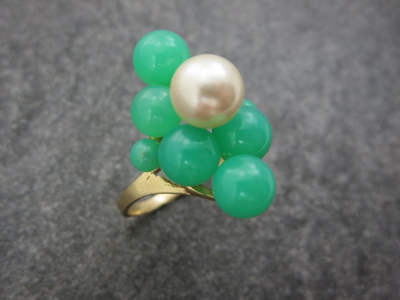 Jade Ring 14k Gold Jade Ball Rings for Women Size 8.5 Faux Etsy