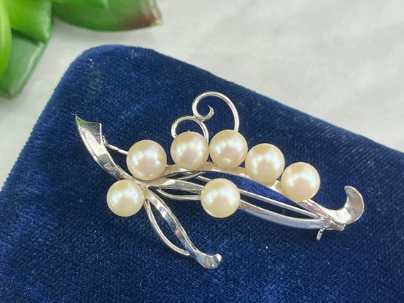 Pearl Brooch Branch Genuine Cultured Pearl Jewelry Sterling Silver