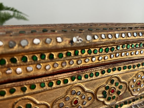 Vintage Burmese Wooden Trinket Box - Jewelry Box,… - image 9