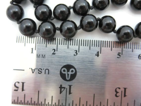 Vintage Black Onyx Necklace - 14k Gold Clasp Bead… - image 8