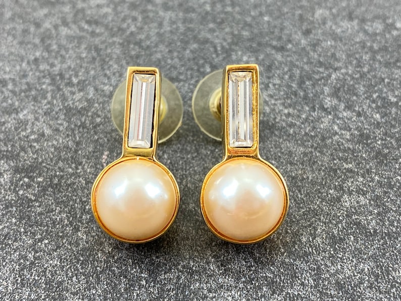 Vintage Faux Pearl Earrings St John Jewelry SJ Designer Etsy