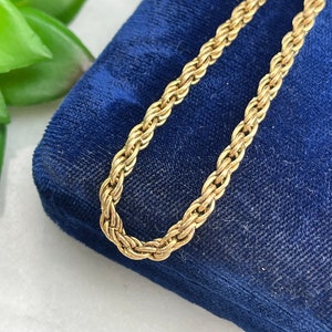 Gold Chain Necklace - Chunky Thick Vintage Costume Jewelry Rope Chain