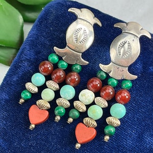 Sterling Silver Dangle Beaded Earrings - Southwestern Style, Carolyn Pollack Jewelry