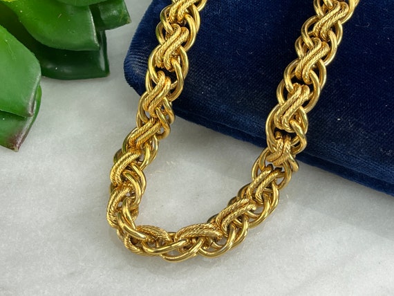 Napier Gold Chain Necklace - Chunky Thick Vintage… - image 8