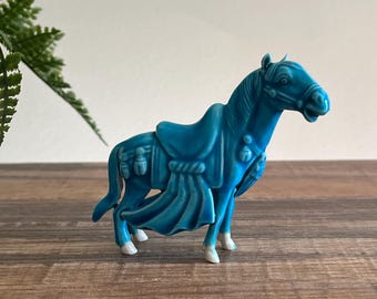 Blue Porcelain Horse Figurine - Chinese Tang Horse