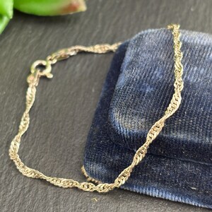 Sterling Silver Bracelet - 7&quot; Rope Chain, Vintage 925 Jewelry