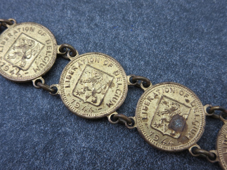 Vintage Coin Bracelet Liberation of Belgium 1944 Vintage - Etsy