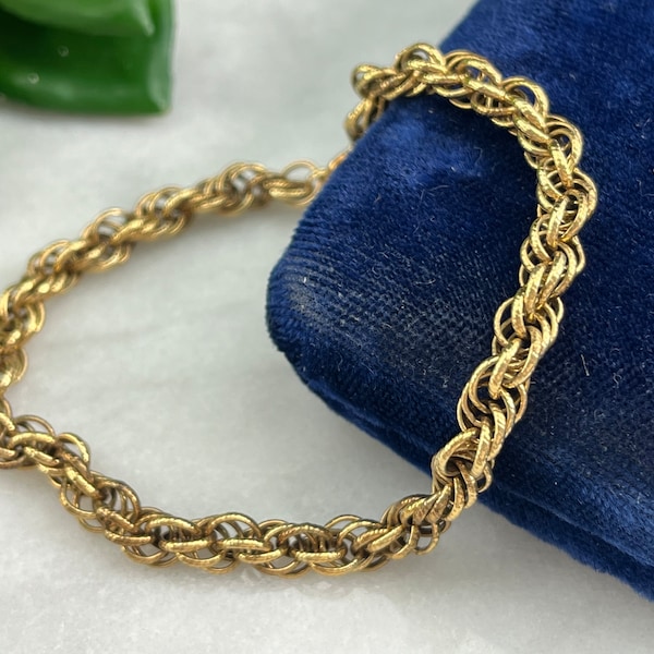 Gold Fill Bracelet - 12K Gold Fill Chain, Vintage