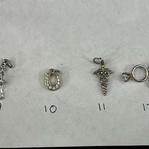 Charm Bracelet Squelette De Vache En Argent Sterling 925 - Vintage, 1,1 G, 1,3 Cm