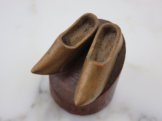 vintage kid's folk art houten klompen met leer Schoenen Meisjesschoenen Klompen & Muilen 