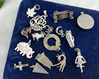 Sterling Silver Bracelet Charm or Pendant ONE PIECE You Choose