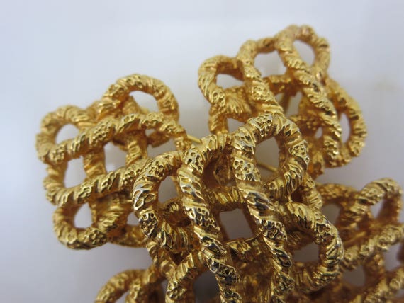 Vintage Gold Knot Brooch or Pendant - Lucien Picc… - image 8