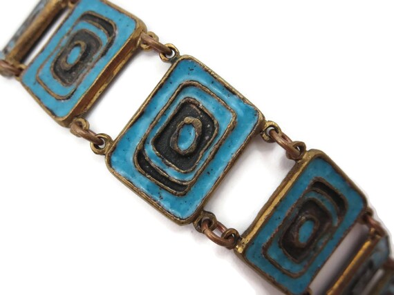 Brutalist Jewelry - Mid Century Enamel Brutalist B