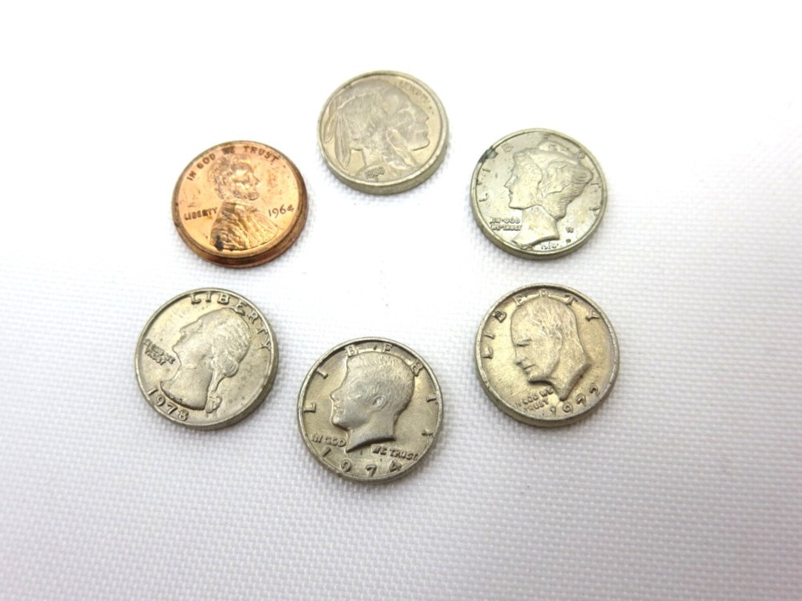 Miniature Coin Set Mini Dollhouse Coins US Penny Quarter Etsy