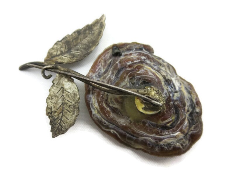 Geode Druzy Flower Brooch